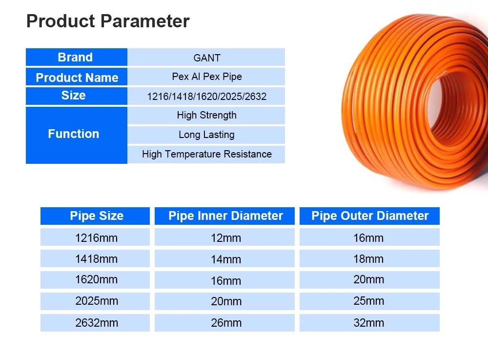Plastic Composite Pex Al Pex Multilayer Heat Plumbing Material Underfloor Heating System Water/Gas Pipe